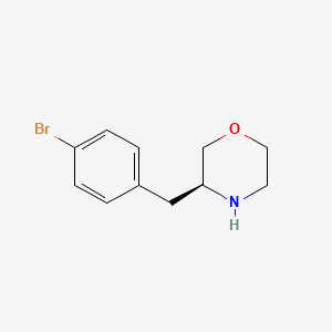 molecular formula C11H14BrNO B13044597 (S)-3-(4-Bromobenzyl)morpholine 