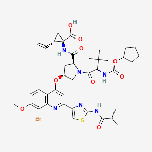 (1R,2S)-1-[[(2S,4S)-4-[8-bromo-7-methoxy-2-[2-(2-methylpropanoylamino)-1,3-thiazol-4-yl]quinolin-4-yl]oxy-1-[(2S)-2-(cyclopentyloxycarbonylamino)-3,3-dimethylbutanoyl]pyrrolidine-2-carbonyl]amino]-2-ethenylcyclopropane-1-carboxylic acid