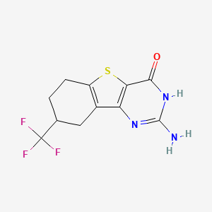 molecular formula C11H10F3N3OS B13044620 2-Amino-8-(trifluoromethyl)-6,7,8,9-tetrahydrobenzo[4,5]thieno[3,2-D]pyrimidin-4(1H)-one 