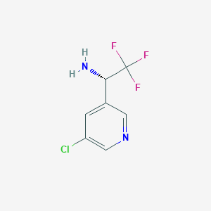 molecular formula C7H6ClF3N2 B13044641 (S)-1-(5-Chloropyridin-3-YL)-2,2,2-trifluoroethan-1-amine 