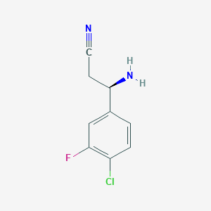 (3R)-3-Amino-3-(4-chloro-3-fluorophenyl)propanenitrile