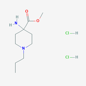 molecular formula C10H22Cl2N2O2 B13044658 4-Amino-1-propyl-4-methoxycarbonylpiperidine 2HCl 