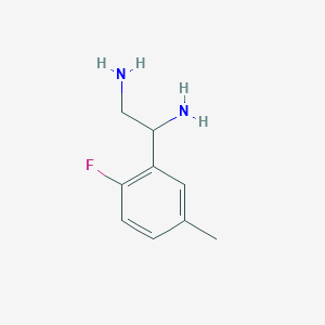 molecular formula C9H13FN2 B13044664 1-(2-Fluoro-5-methylphenyl)ethane-1,2-diamine 