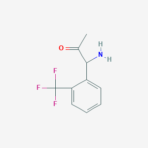 molecular formula C10H10F3NO B13044666 1-Amino-1-[2-(trifluoromethyl)phenyl]acetone 