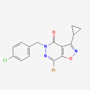 molecular formula C15H11BrClN3O2 B13044721 7-Bromo-5-(4-chlorobenzyl)-3-cyclopropylisoxazolo[4,5-D]pyridazin-4(5H)-one 