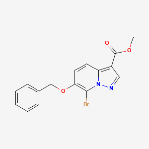 molecular formula C16H13BrN2O3 B13044761 Methyl 6-(benzyloxy)-7-bromopyrazolo[1,5-a]pyridine-3-carboxylate 