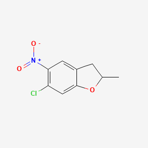 molecular formula C9H8ClNO3 B13044789 6-Chloro-2-methyl-5-nitro-2,3-dihydrobenzofuran 