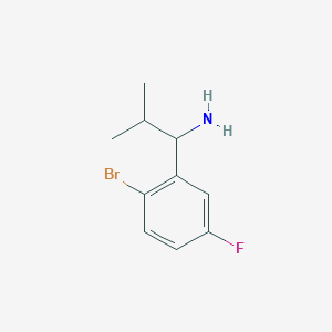 molecular formula C10H13BrFN B13044800 1-(2-Bromo-5-fluorophenyl)-2-methylpropan-1-amine 