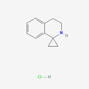 molecular formula C11H14ClN B13044851 3',4'-Dihydrospiro[cyclopropane-1,1'(2'H)-isoquinoline] Hydrochloride 