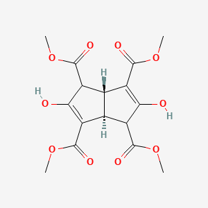 molecular formula C16H18O10 B13044878 (3aR,6aR)-tetramethyl 2,5-dihydroxy-1,3a,4,6a-tetrahydropentalene-1,3,4,6-tetracarboxylate 