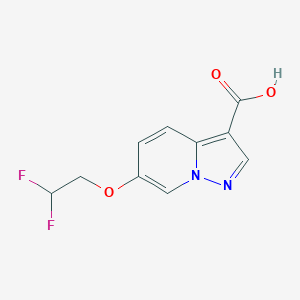 molecular formula C10H8F2N2O3 B13044905 6-(2,2-Difluoroethoxy)pyrazolo[1,5-a]pyridine-3-carboxylic acid 