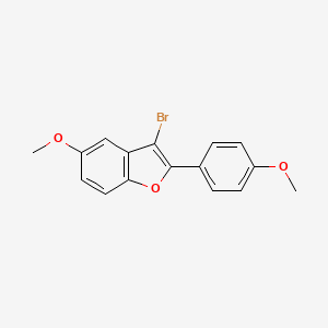 molecular formula C16H13BrO3 B13044914 3-Bromo-5-methoxy-2-(4-methoxyphenyl)benzofuran 