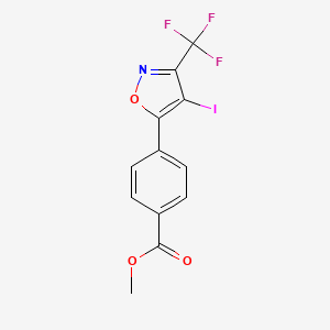 molecular formula C12H7F3INO3 B13045002 Methyl 4-(4-iodo-3-(trifluoromethyl)isoxazol-5-YL)benzoate 