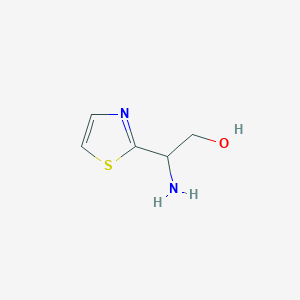 molecular formula C5H8N2OS B13045013 2-Amino-2-(1,3-thiazol-2-yl)ethan-1-ol 