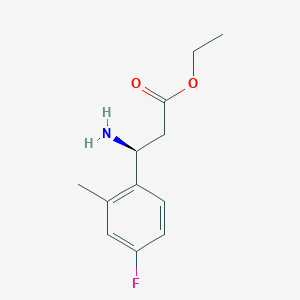 Ethyl(S)-3-amino-3-(4-fluoro-2-methylphenyl)propanoatehcl