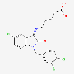 molecular formula C20H16Cl3N2O3- B13045064 [(3Z)-5-chloro-1-[(3,4-dichlorophenyl)methyl]-2-oxo-2,3-dihydro-1H-indol-3-ylidene]aminopentanoate 