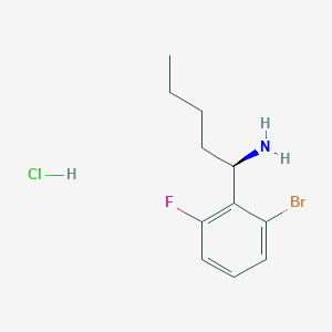 molecular formula C11H16BrClFN B13045092 (R)-1-(2-Bromo-6-fluorophenyl)pentan-1-amine hcl 