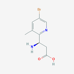 molecular formula C9H11BrN2O2 B13045109 (3R)-3-Amino-3-(5-bromo-3-methylpyridin-2-YL)propanoic acid 