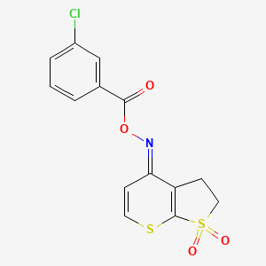 4-(((3-Chlorobenzoyl)oxy)imino)-2,3-dihydro-4H-thieno[2,3-b]thiopyran 1,1-dioxide