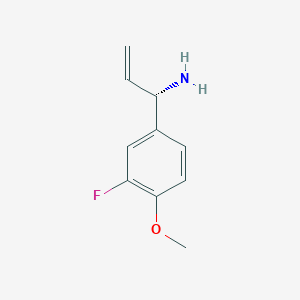 molecular formula C10H12FNO B13045136 (1S)-1-(3-Fluoro-4-methoxyphenyl)prop-2-enylamine 