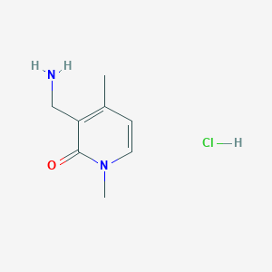 molecular formula C8H13ClN2O B13045151 3-(Aminomethyl)-1,4-dimethylpyridin-2(1H)-one hcl 