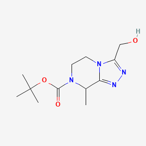 molecular formula C12H20N4O3 B13045154 Tert-Butyl 3-(Hydroxymethyl)-8-Methyl-5,6-Dihydro-[1,2,4]Triazolo[4,3-A]Pyrazine-7(8H)-Carboxylate 