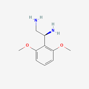 molecular formula C10H16N2O2 B13045185 (1S)-1-(2,6-Dimethoxyphenyl)ethane-1,2-diamine 