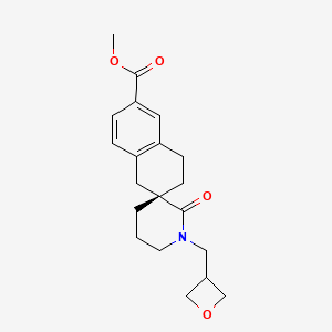 molecular formula C20H25NO4 B13045238 Methyl (R)-1'-(oxetan-3-ylmethyl)-2'-oxo-3,4-dihydro-1H-spiro[naphthalene-2,3'-piperidine]-6-carboxylate 