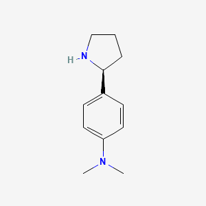 molecular formula C12H18N2 B13045242 N,N-dimethyl-4-[(2S)-pyrrolidin-2-yl]aniline 