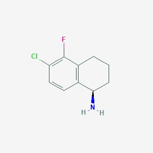 molecular formula C10H11ClFN B13045253 (R)-6-Chloro-5-fluoro-1,2,3,4-tetrahydronaphthalen-1-amine 