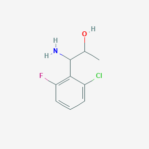 molecular formula C9H11ClFNO B13045264 1-Amino-1-(2-chloro-6-fluorophenyl)propan-2-OL 