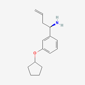 molecular formula C15H21NO B13045280 (1R)-1-(3-Cyclopentyloxyphenyl)but-3-enylamine 