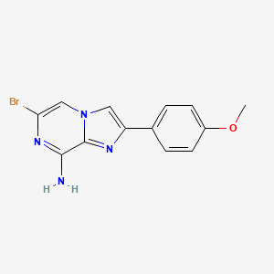 molecular formula C13H11BrN4O B13045285 6-Bromo-2-(4-methoxyphenyl)imidazo[1,2-A]pyrazin-8-amine 