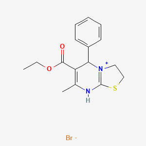 molecular formula C16H19BrN2O2S B1304530 6-(ethoxycarbonyl)-7-methyl-5-phenyl-2,3-dihydro-5H-[1,3]thiazolo[3,2-a]pyrimidin-8-ium bromide 
