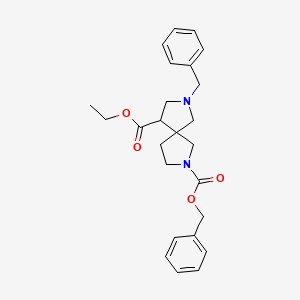 molecular formula C25H30N2O4 B13045308 2-Benzyl 9-ethyl 7-benzyl-2,7-diazaspiro[4.4]nonane-2,9-dicarboxylate CAS No. 2089650-39-3