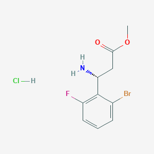 molecular formula C10H12BrClFNO2 B13045358 Methyl (R)-3-amino-3-(2-bromo-6-fluorophenyl)propanoate hcl 