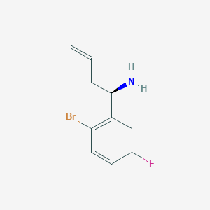 molecular formula C10H11BrFN B13045364 (R)-1-(2-Bromo-5-fluorophenyl)but-3-EN-1-amine 