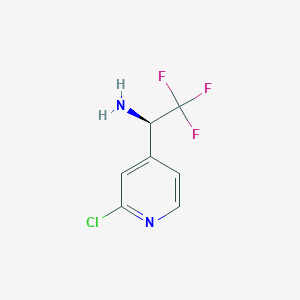 molecular formula C7H6ClF3N2 B13045386 (R)-1-(2-Chloropyridin-4-YL)-2,2,2-trifluoroethan-1-amine 