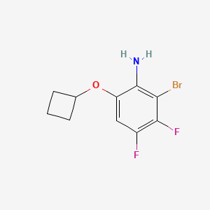 molecular formula C10H10BrF2NO B13045413 2-Bromo-6-cyclobutoxy-3,4-difluoroaniline 