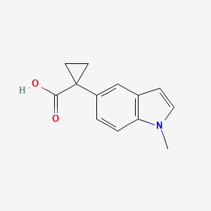 molecular formula C13H13NO2 B13045473 1-(1-Methyl-1H-indol-5-YL)cyclopropane-1-carboxylic acid 