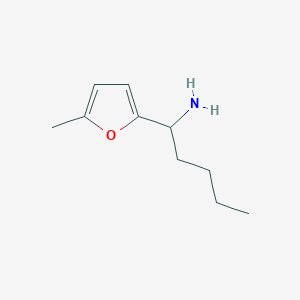 molecular formula C10H17NO B13045482 1-(5-Methyl-2-furyl)pentylamine 