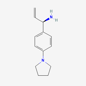 molecular formula C13H18N2 B13045486 (R)-1-(4-(Pyrrolidin-1-YL)phenyl)prop-2-EN-1-amine 