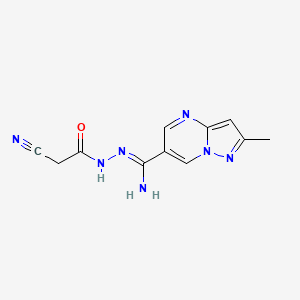 2-cyano-N'-{2-methylpyrazolo[1,5-a]pyrimidine-6-carboximidoyl}acetohydrazide