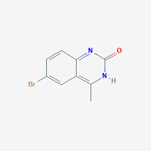 molecular formula C9H7BrN2O B13045522 6-Bromo-4-methylquinazolin-2-OL 