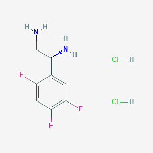 molecular formula C8H11Cl2F3N2 B13045534 (1R)-1-(2,4,5-Trifluorophenyl)ethane-1,2-diamine 2hcl 