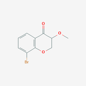 molecular formula C10H9BrO3 B13045538 8-Bromo-3-methoxy-3,4-dihydro-2H-1-benzopyran-4-one 