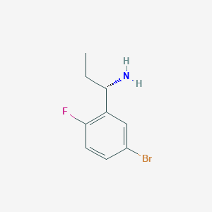 molecular formula C9H11BrFN B13045575 (S)-1-(5-Bromo-2-fluorophenyl)propan-1-amine 