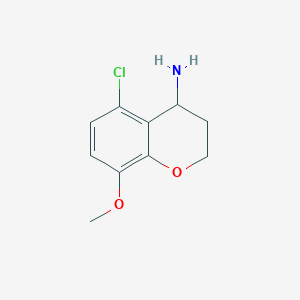 molecular formula C10H12ClNO2 B13045611 5-Chloro-8-methoxychroman-4-amine 