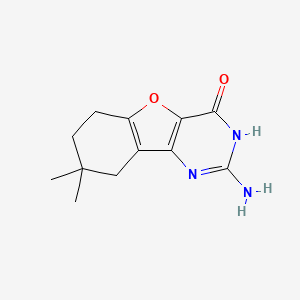 2-Amino-8,8-dimethyl-6,7,8,9-tetrahydrobenzofuro[3,2-D]pyrimidin-4(1H)-one