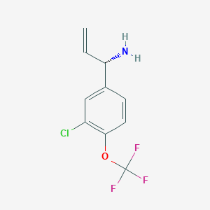 molecular formula C10H9ClF3NO B13045636 (1S)-1-[3-Chloro-4-(trifluoromethoxy)phenyl]prop-2-enylamine 